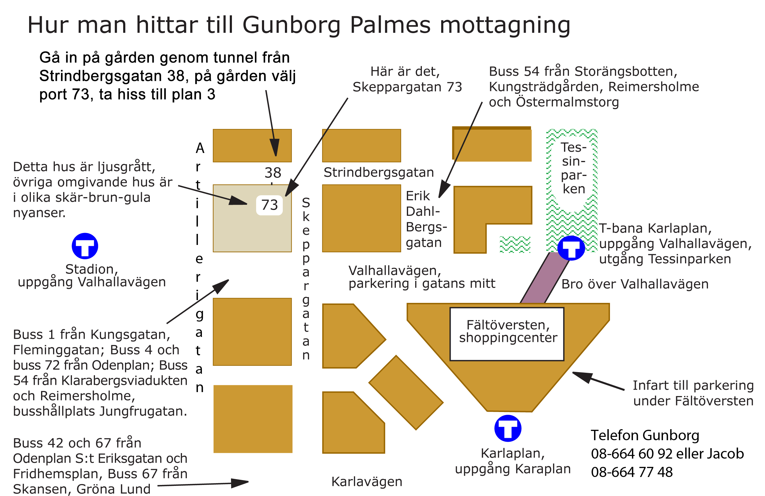 Karta till Gunborg Palmes mottagning