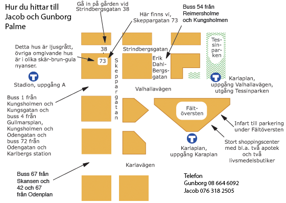 Karta till Gunborg Palmes mottagning